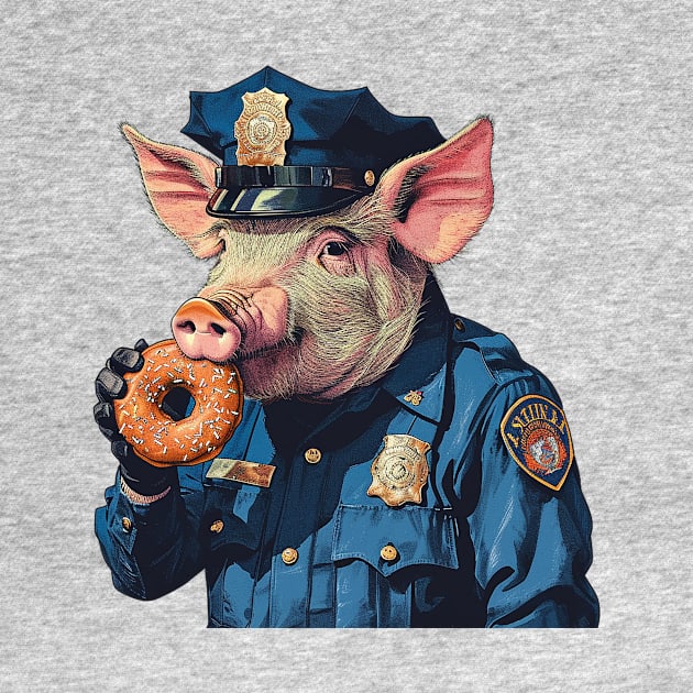 police pig eating donut by Ninja banana